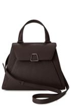 Akris Alba Top Handle Leather Satchel - Brown