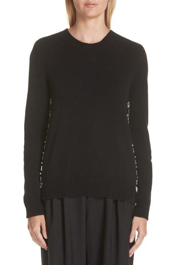 Women's Marc Jacobs Wool & Cashmere Back Button Sweater - Black