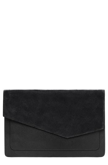 Botkier Cobble Hill Calfskin Leather Flap Clutch - Black