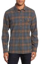 Men's Jeremiah Washburn Regular Fit Plaid Stretch Brushed Flannel Shirt - Blue