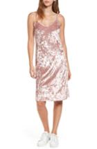 Women's Love, Fire Crushed Velvet Slipdress - Pink