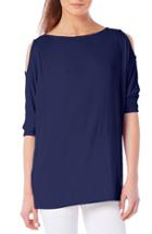 Women's Michael Stars Cold Shoulder Tee, Size - Blue