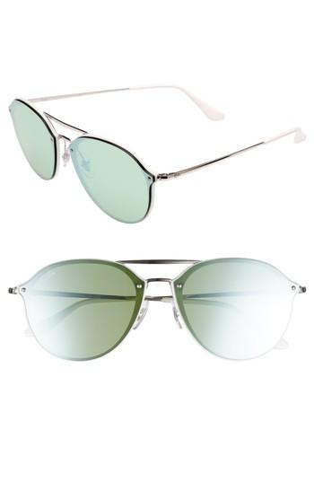 Women's Ray-ban 62mm Mirrored Lens Aviator Sunglasses - Blue Silver