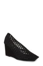 Women's Jeffrey Campbell Vanira Perforated Wedge M - Black