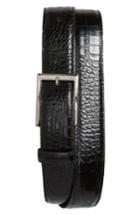 Men's Torino Belts Gator Grain Embossed Leather Belt - Black