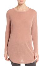 Women's Eileen Fisher Silk & Organic Cotton Tunic Sweater - Coral