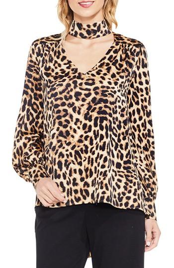 Women's Vince Camuto Long Sleeve Animal Choker Blouse