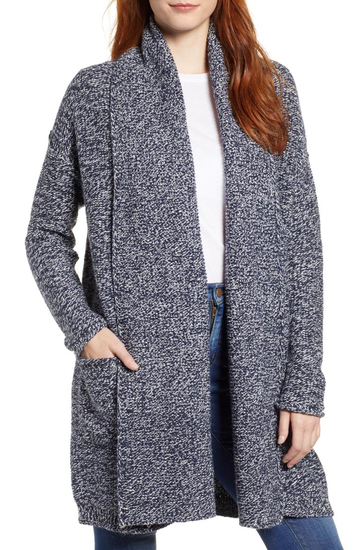 Women's Caslon Shawl Collar Cardigan, Size - Blue
