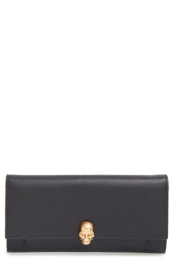 Women's Alexander Mcqueen Leather Wallet On A Chain - Black