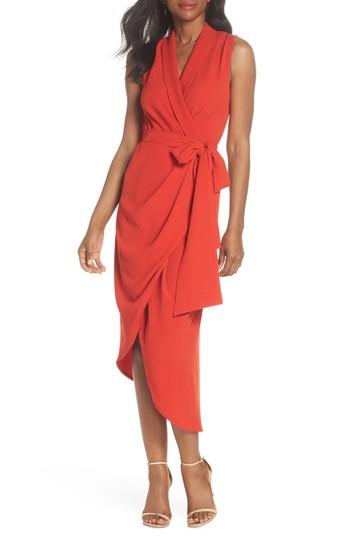 Women's C/meo Collective Entice Asymmetrical Wrap Dress - Red