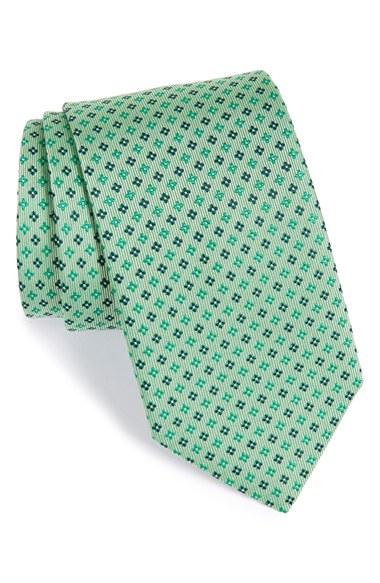 Men's Eton Geometric Silk Tie, Size - Green