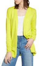 Women's Halogen Ruched Sleeve Cardigan - Green