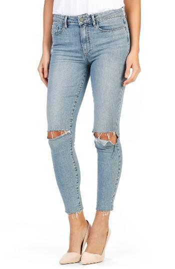 Women's Paige Hoxton High Waist Raw Edge Crop Jeans