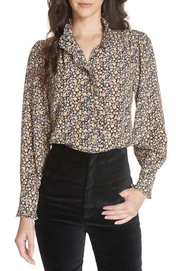 Women's Rebecca Taylor Mini Floral Silk Top - Blue