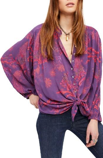 Women's Free People Metallic Blooms Top - Purple