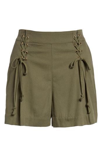Women's 1.state Lace-up Detail Flat Front Shorts
