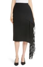 Women's Tibi Shoelace Fringe Skirt - Black