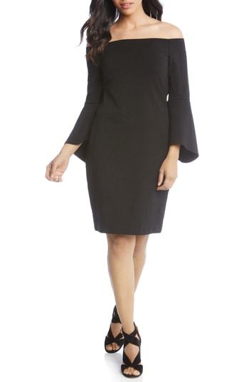 Women's Karen Kane Bell Sleeve Off The Shoulder Dress - Black