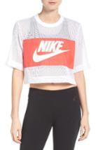 Women's Nike Sportswear Mesh Crop Top - White