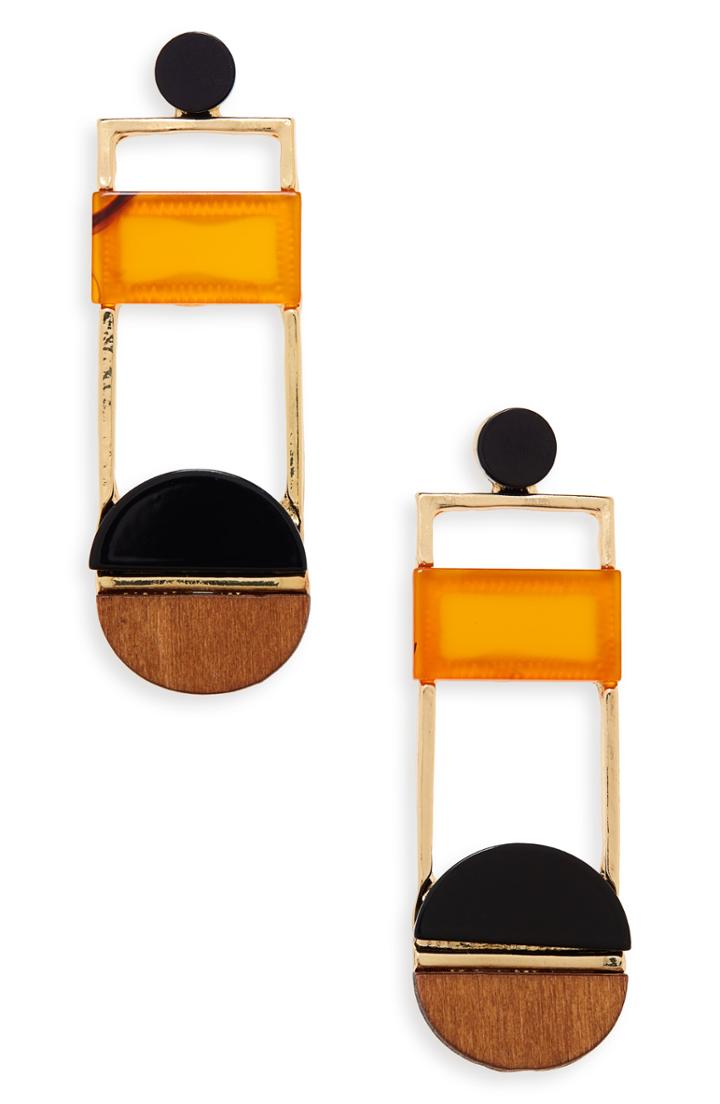 Women's Leith Imitation Stone & Wood Drop Earrings