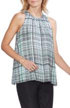 Women's Vince Camuto Plaid Shades Sleeveless Blouse - Blue
