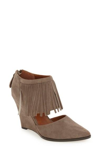 Women's Linea Paolo 'lola' Fringe Wedge Pump M - Grey