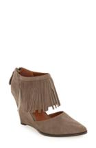 Women's Linea Paolo 'lola' Fringe Wedge Pump M - Grey