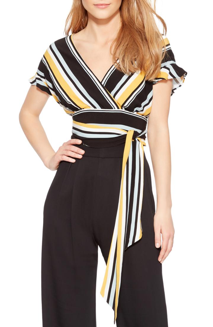 Women's Parker Noora Faux Wrap Blouse, Size - Black