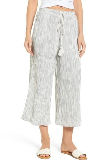 Women's Bp. Crinkled Wide Leg Crop Pants - Ivory