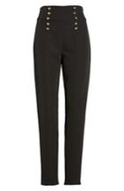 Women's Leith Button High Waist Ankle Pants, Size - Black