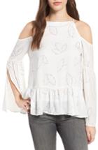 Women's Chelsea28 Bell Sleeve Cold Shoulder Top, Size - Ivory
