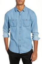Men's The Rail Acid Washed Denim Shirt - Blue
