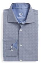 Men's Bugatchi Trim Fit Plaid Dress Shirt - - Blue