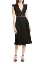 Women's Kate Spade New York Studded Pleat Fit & Flare Dress - Black