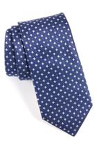 Men's Eton Geometric Silk Tie, Size - Blue