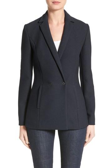 Women's Armani Jeans Pique Double Breasted Blazer Us / 40 It - Blue