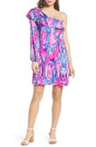 Women's Lilly Pulitzer Amante One-shoulder Silk Dress - Pink