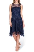 Women's Tahari Floral Embroidered Fit & Flare Dress - Blue