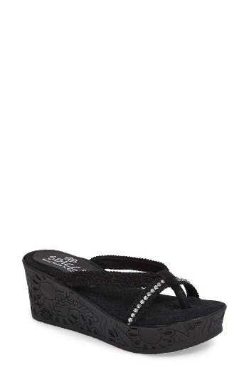 Women's Sbicca Witness Platform Wedge Sandal M - Black