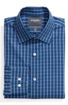 Men's Bonobos Wright Trim Fit Stretch Check Dress Shirt - 33 - Blue