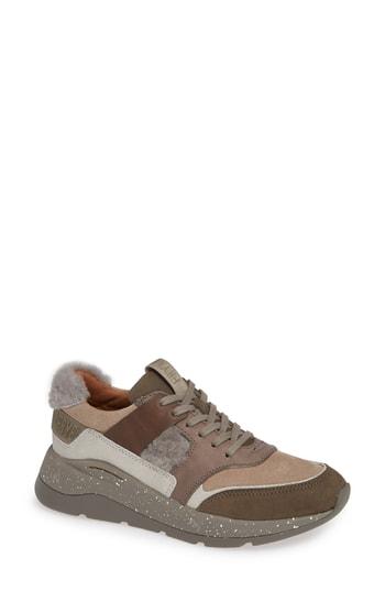 Women's Frye Willow Genuine Shearling Sneaker M - Grey