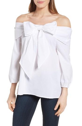 Women's Wallis Bow Front Off The Shoulder Top - White