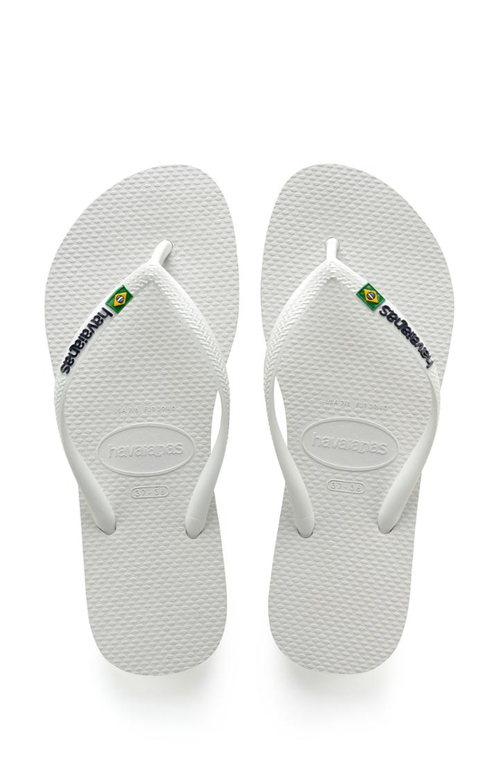 Women's Havaianas Slim Brazil Flip Flop /38 Br - White