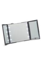 Impressions Vanity Co. Trifold Compact Led Makeup Mirror With Stand, Size - Black