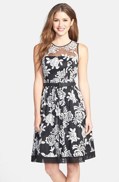 Eliza J Floral Embroidered Fit &