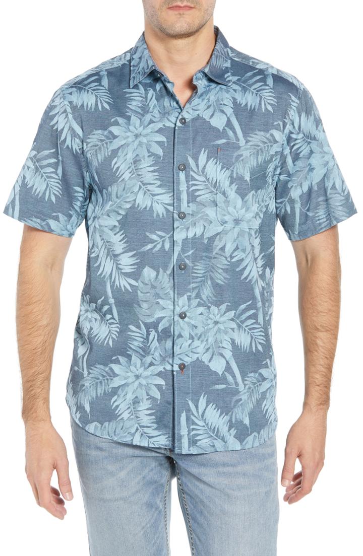 Men's Tommy Bahama Tropical Tones Fit Sport Shirt, Size Medium - Blue