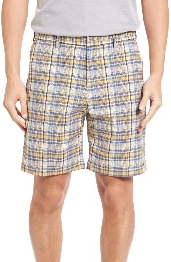 Men's Bobby Jones Plaid Tech Chino Shorts - Blue