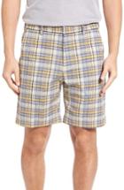 Men's Bobby Jones Plaid Tech Chino Shorts - Blue