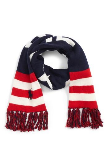 Men's Polo Ralph Lauren Stadium Scarf, Size - Blue