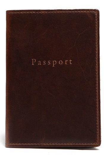 Men's Moore & Giles Leather Passport Case - Brown